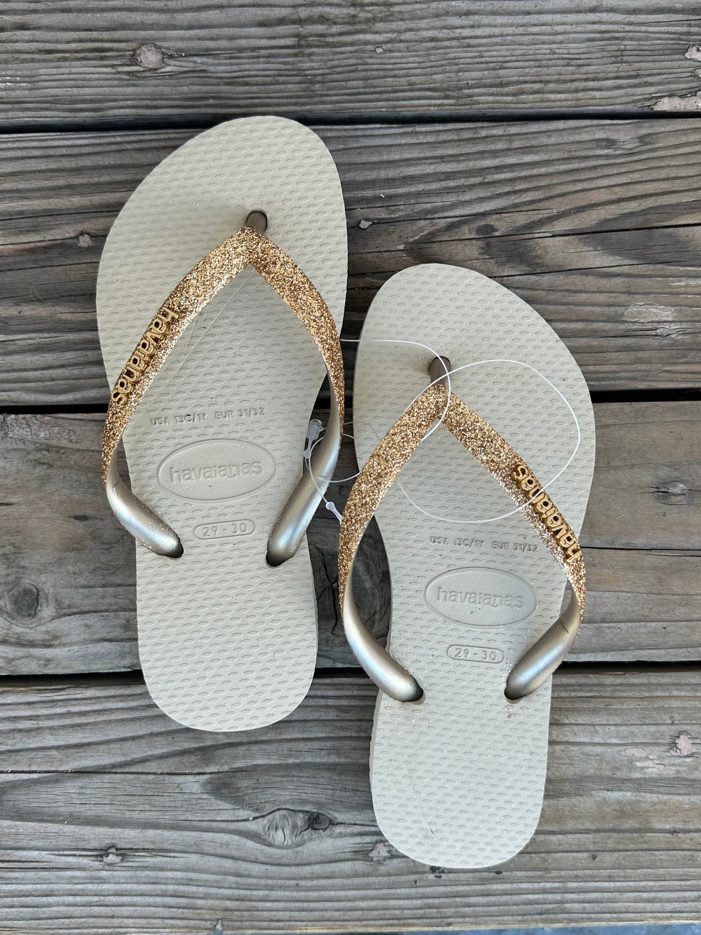 Havaianas Kids Slim Glitter II Golden Light