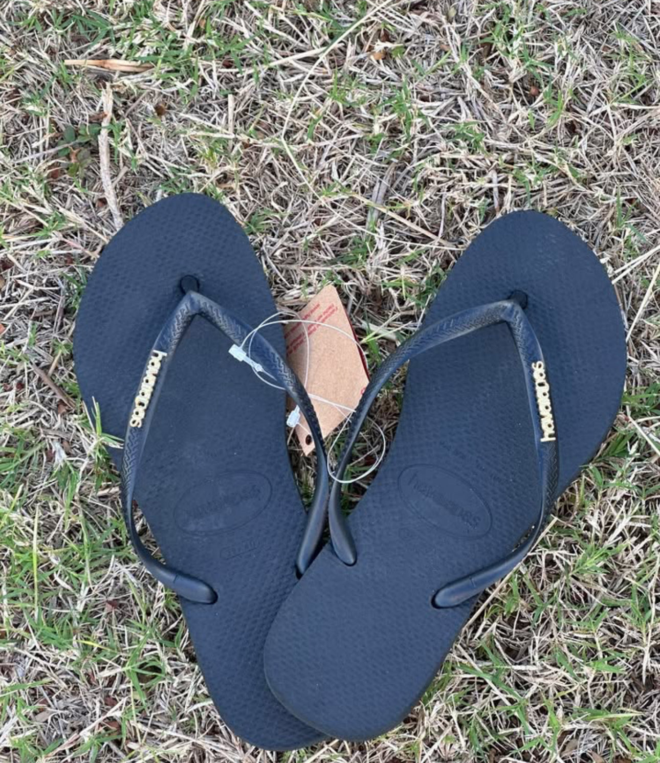 Havaianas Slim Logo Metallic Black
