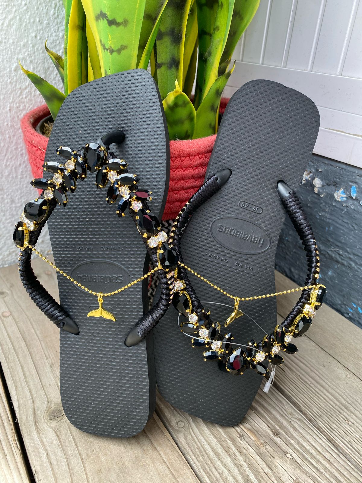 Havaianas slim square black personalisé