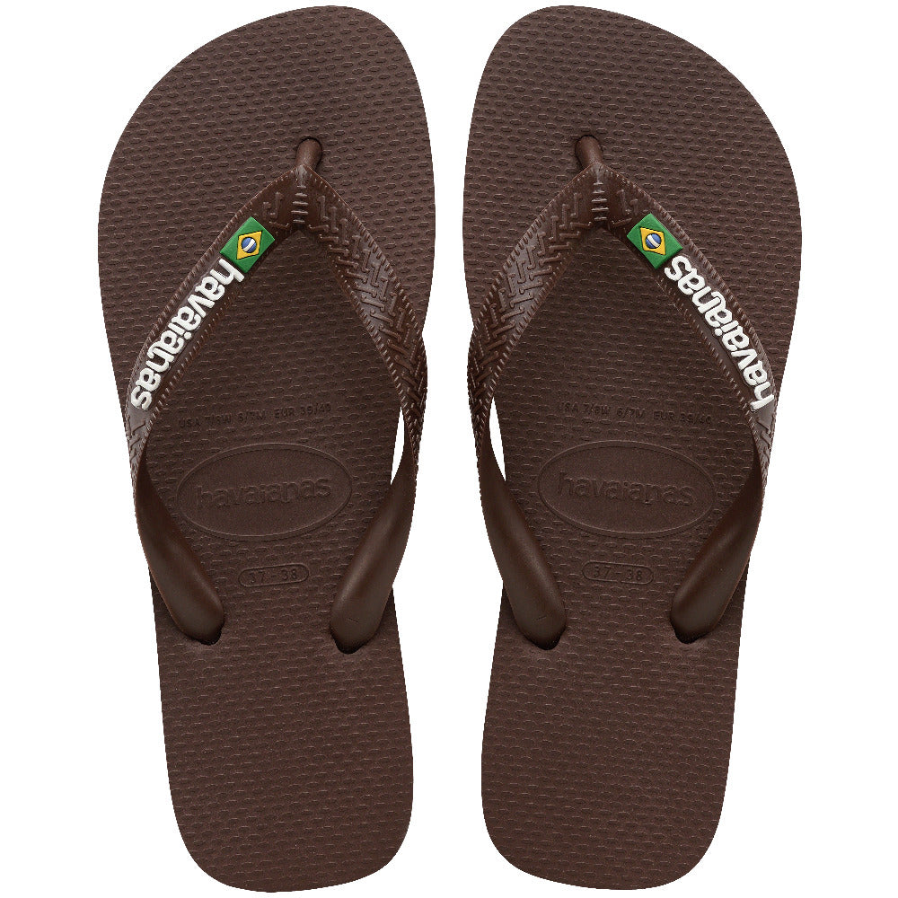 Havaianas Brasil Logo Brown/white