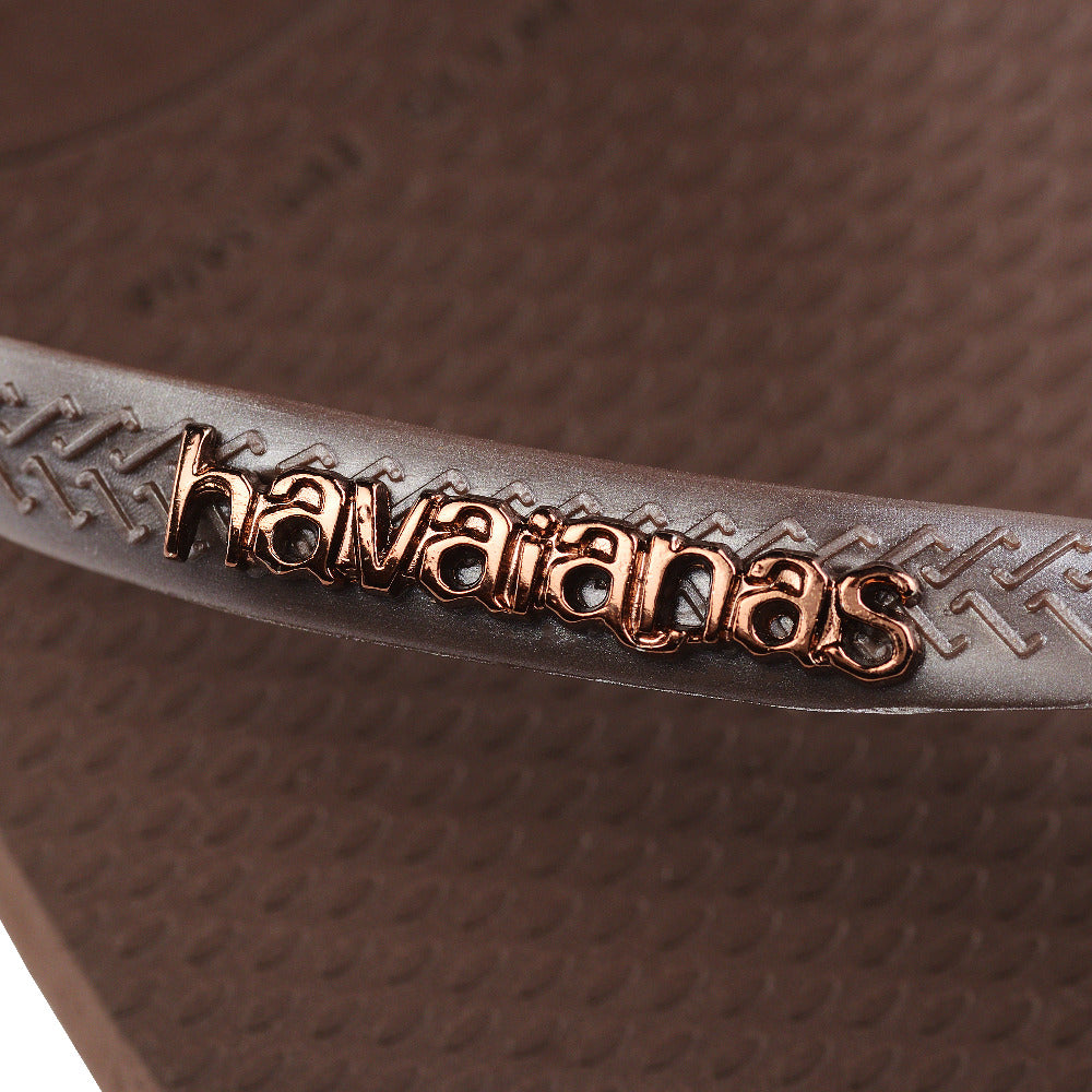 Havaianas Slim Logo Metallic Dark Brown