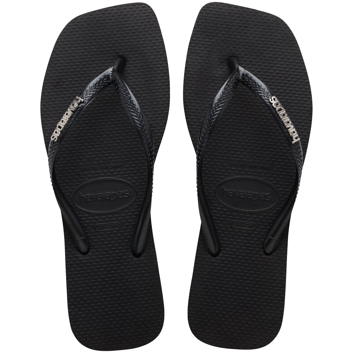 Havaianas Slim Square Logo Metallic Black