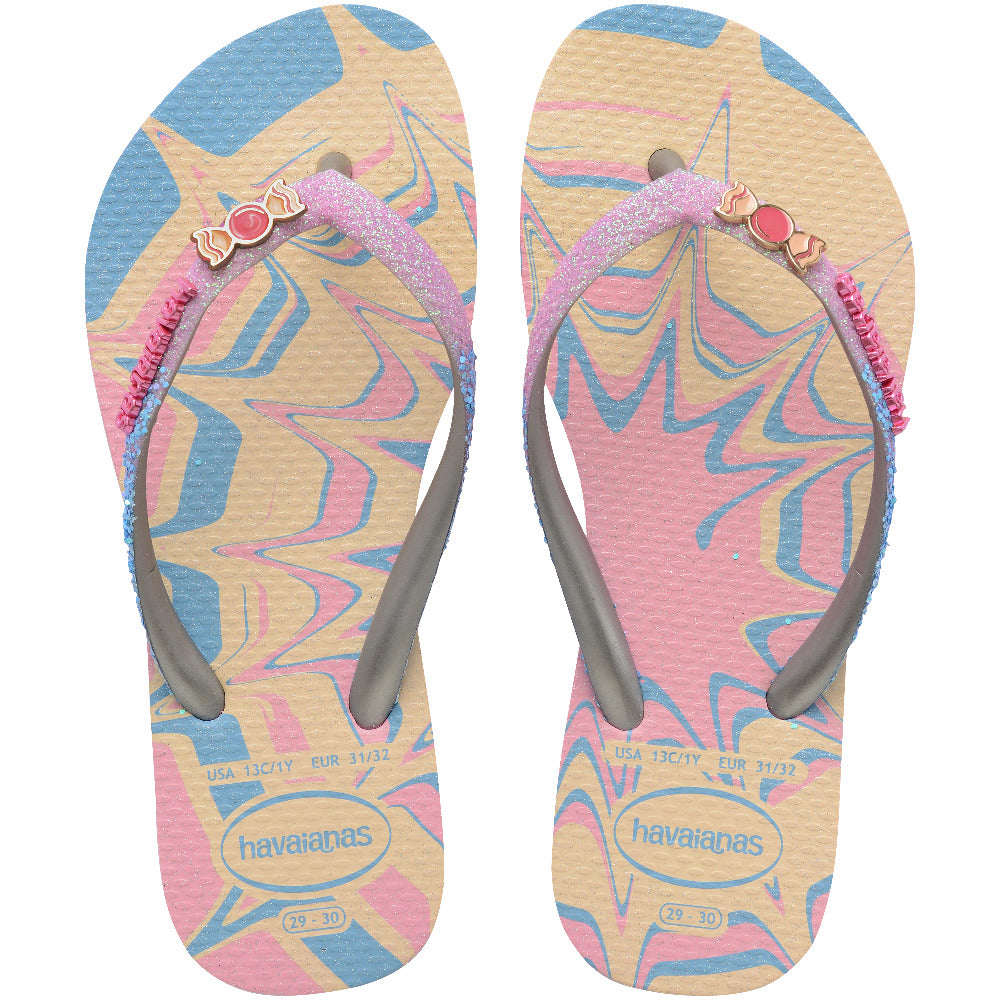 Havaianas Kids Slim Glitter Trendy Pink Glow