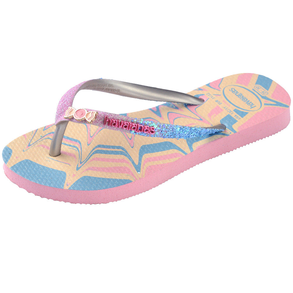 Havaianas Kids Slim Glitter Trendy Pink Glow