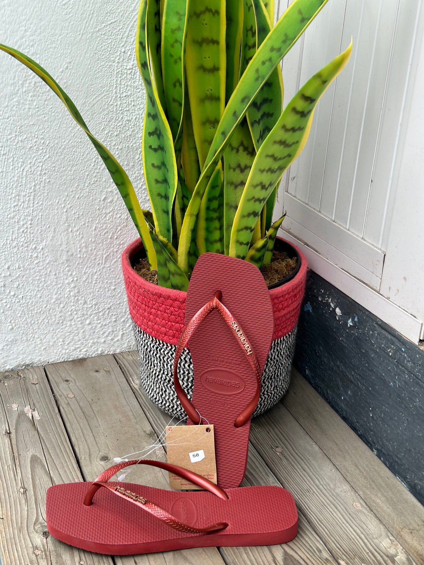 Havaianas Slim Square Logo Metallic Mahogany