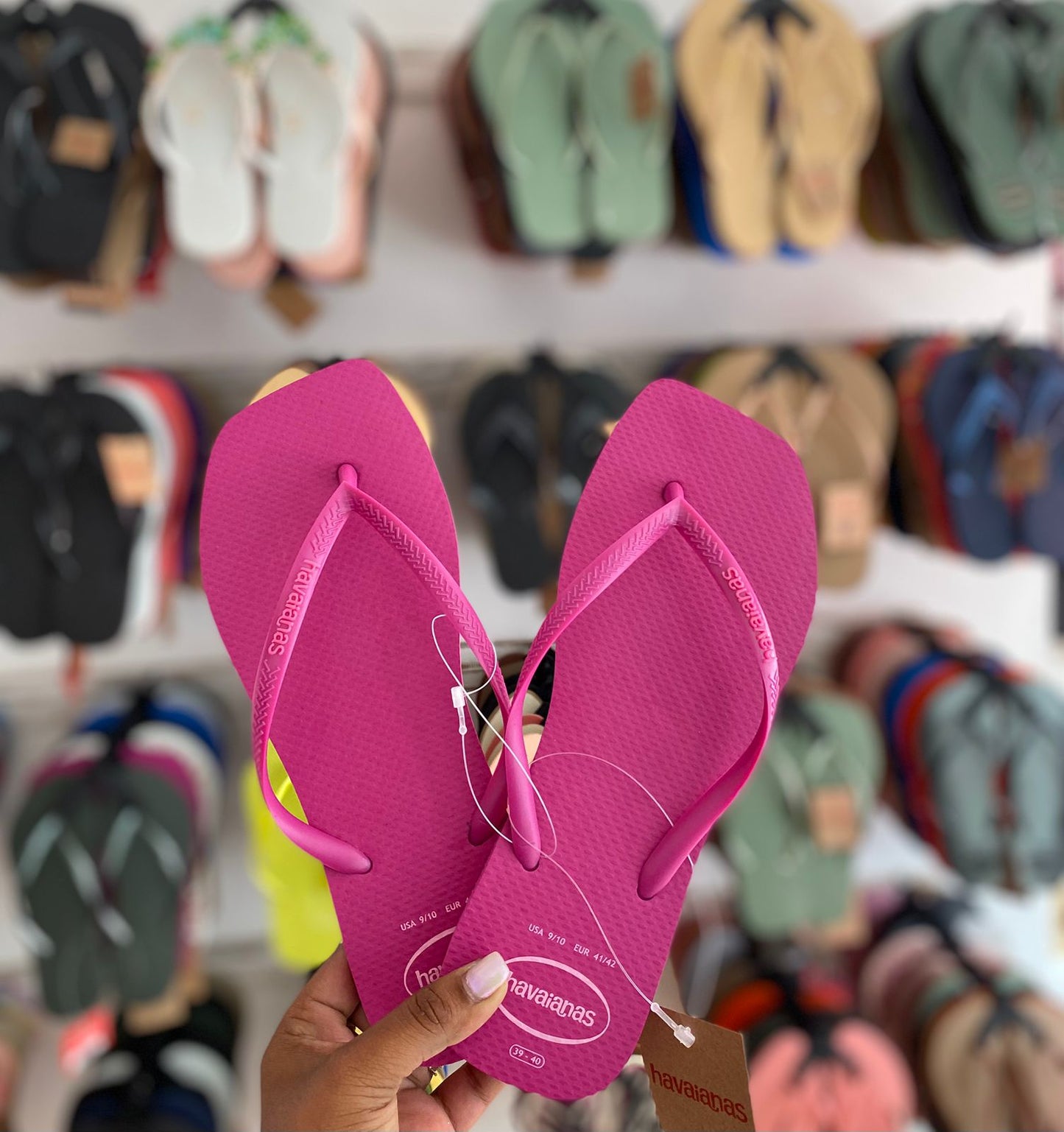Havaianas Slim Square Logo Pop Up Rose Gum