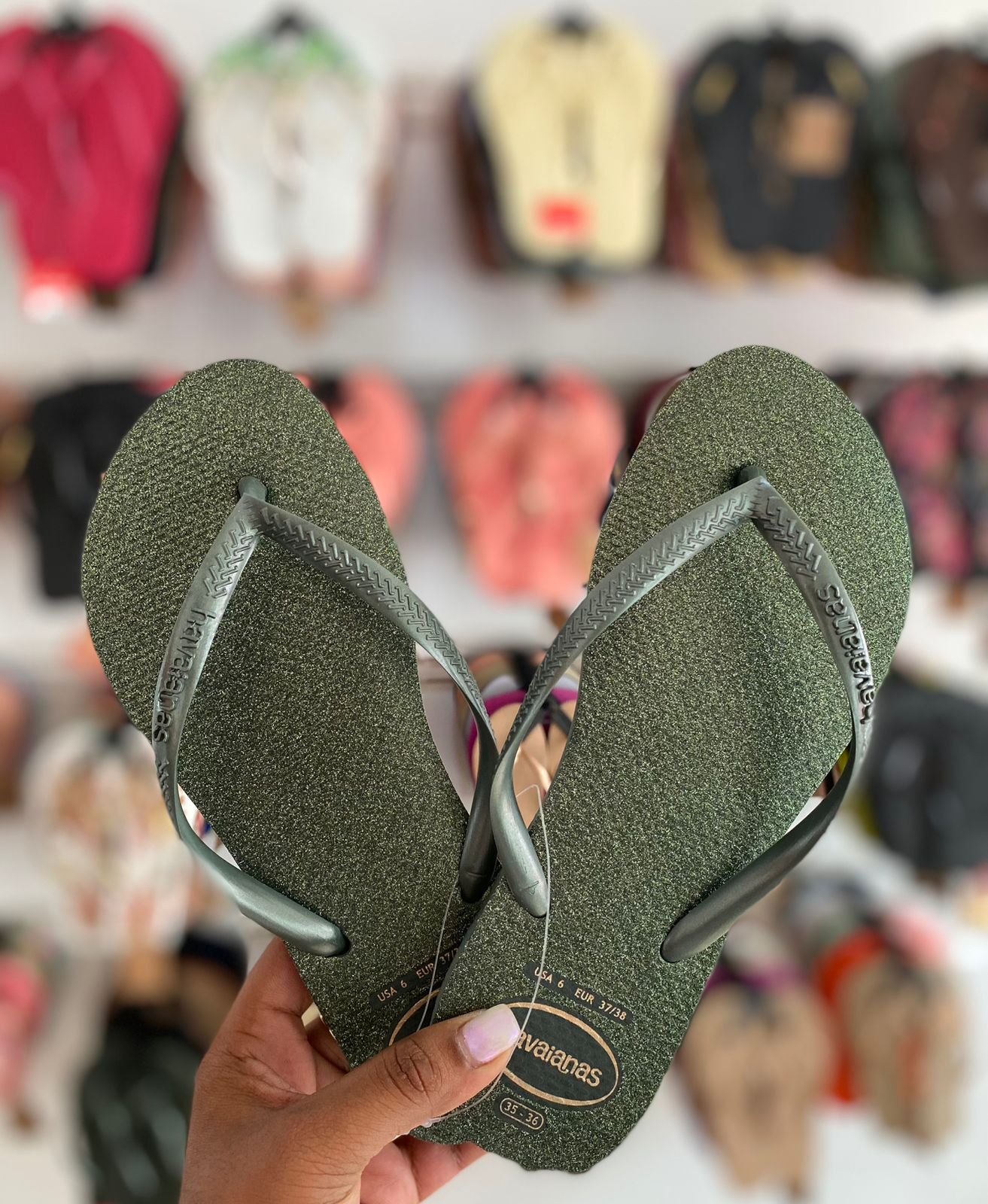 Havaianas Slim Gloss Green Olive