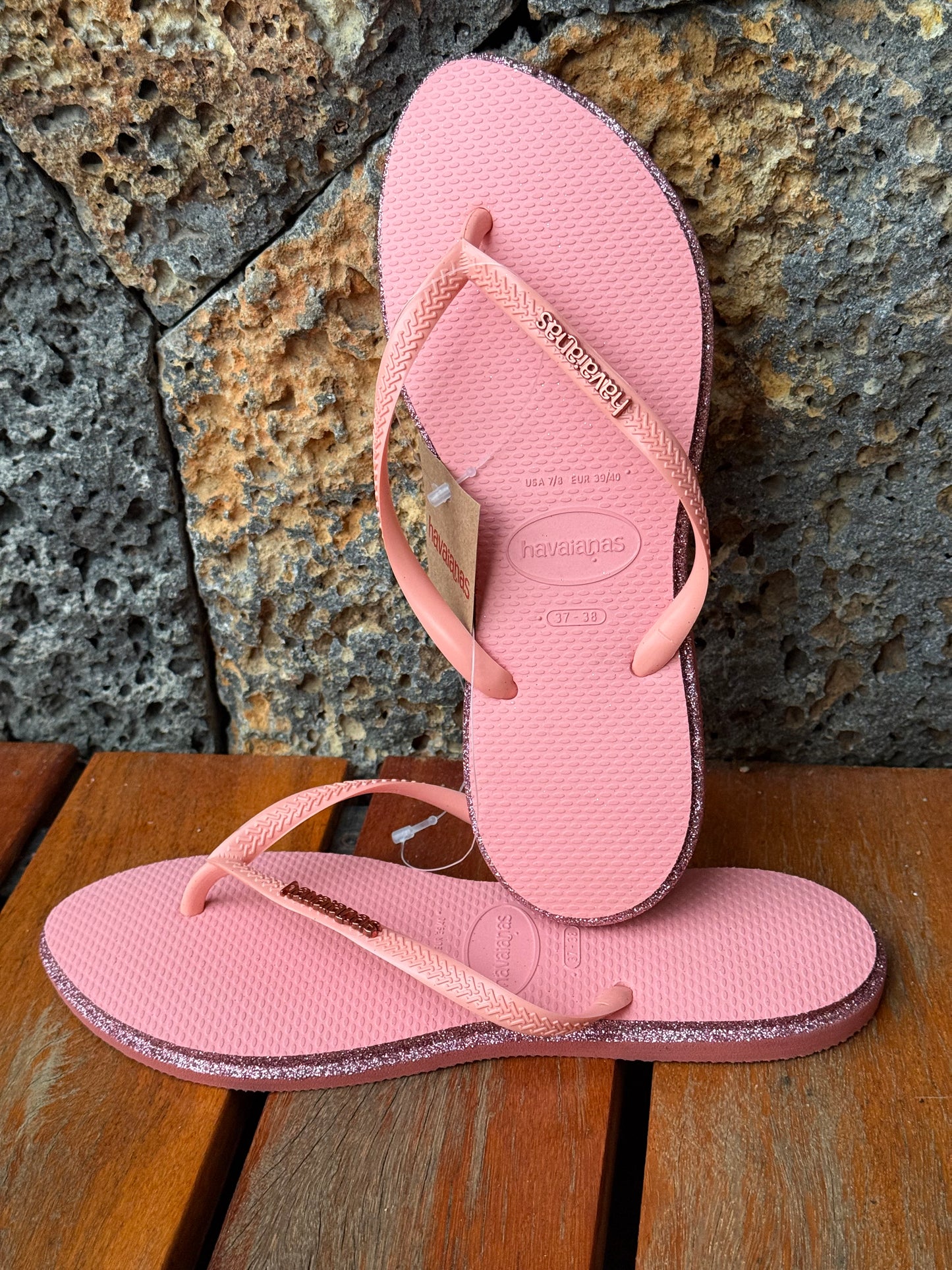 Havaianas Slim Point Glitter Canyon Clay