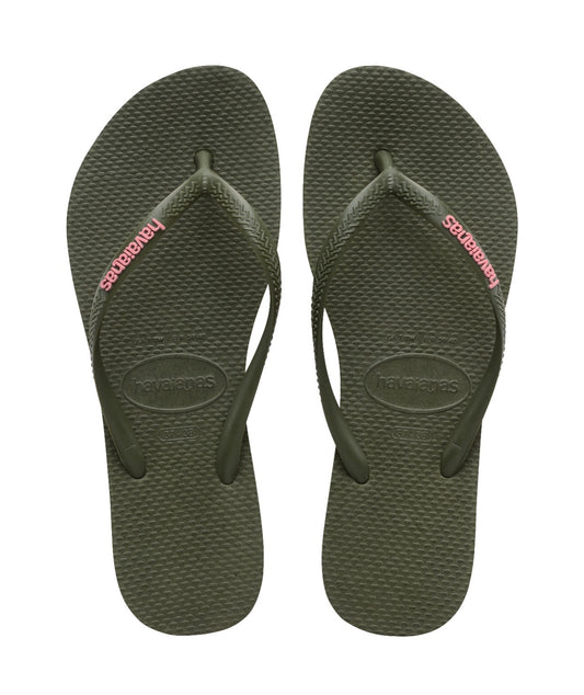 Havaianas Slim Logo Pop Up Green