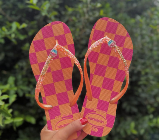 Havaianas Kids Slim Glitter Trendy Peach
