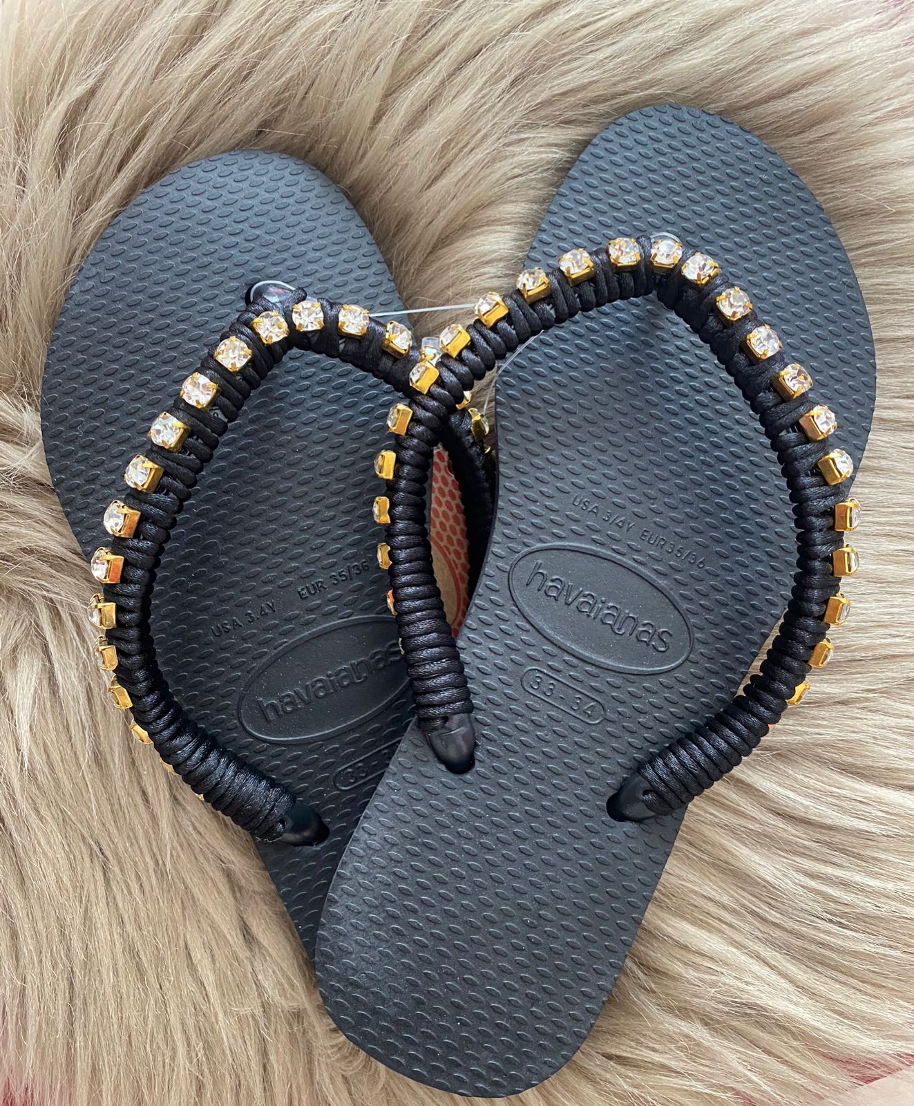 Havaianas Kids slim black personalisé