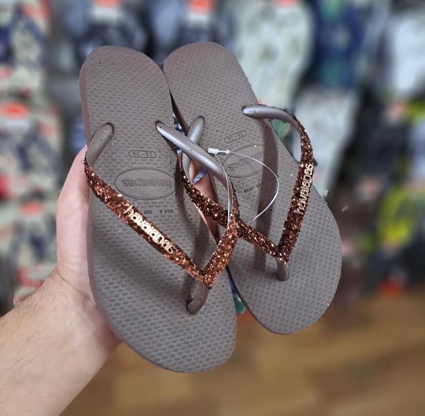 Havaianas Slim Glitter II Dark Brown