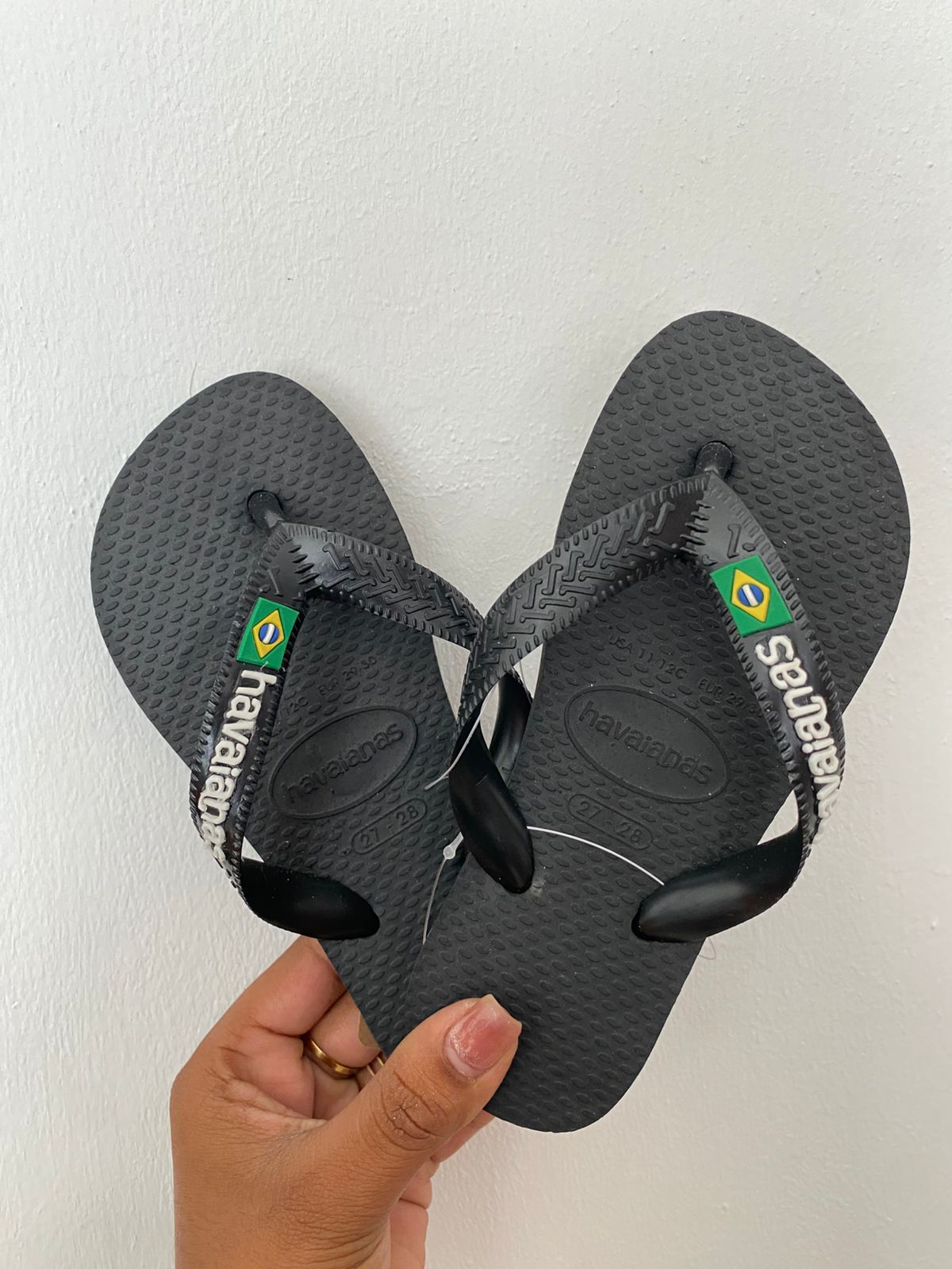 Havaianas Kids Brasil Logo Black