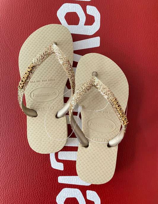 Havaianas Kids Slim Glitter II Golden Light